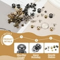 thumbnail image 3 of 10 mm Leather Rivets, 20 Sets Ball Head Stud Screw Back Round Head Button Chicago Screw, Black Tone, 3 of 7