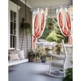 thumbnail image 4 of nqOlkjepod Outdoor Curtains for Patio Waterproof, Lobster Coastal Outdoor Privacy Panels Grommet, Summer Beach Coral Shell Nautical Red Blue Blackout Outside Curtains for Porch 54"x108", 1 Panel, 4 of 8