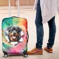 thumbnail image 4 of Funny Watercolor Adorable Rottweiler Peeking Through Torn Paper Effect Travel Luggage Cover Rottie Dog Lover Gifts Idea Suitcase Dust Protective Decor - 00026, 4 of 5