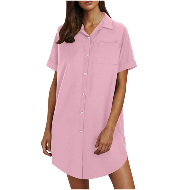 Mini Falda de Algodón con Pantalones Cortos Botón de Verano Hasta Vestido de Camisa con Cuello, 60% Algodón 40% Lino Mini Vestido, Lavado a Mano Desgaste Casual