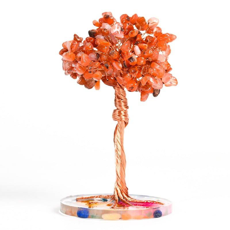 Feildoo Carnelian Crystal Tree of Life, Tree for Positive Energy