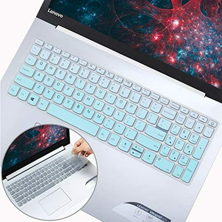 2Pack Keyboard Cover for Lenovo Yoga c740 c940 15.6, ideapad 3 15.6, Lenovo IdeaPad 15.6" 17.3" 320 330 330s 340s 520 S540 720s 130 S145 L340 S340 V330 V130 Keyboard Protective Skin MintGreen+Clear