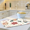 thumbnail image 6 of Yayeee Dish Drying Mat for Kitchen Counter 18"x24" Microfiber Absorbent Pad, Beige Christmas Candy Canes, 6 of 7