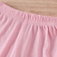 thumbnail image 5 of Two Piece Sets for Girls 9M-4Y Going-Out Outfits Toddlers Kids Cute Solid Color Short Sleeve Side Slit Drawstring Tops and Pants Suits Set, 5 of 8