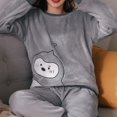 thumbnail image 2 of Conjunto de pijama de manga larga con estampado de Panda para mujer, ropa de dormir cálida, suave, Coral, para Otoño e Invierno, 2 of 4