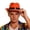 Orange, variant on Glow In The Dark Hat with Black Band British Style Party Performance Prop Fedora Mens Hats Summer One Size