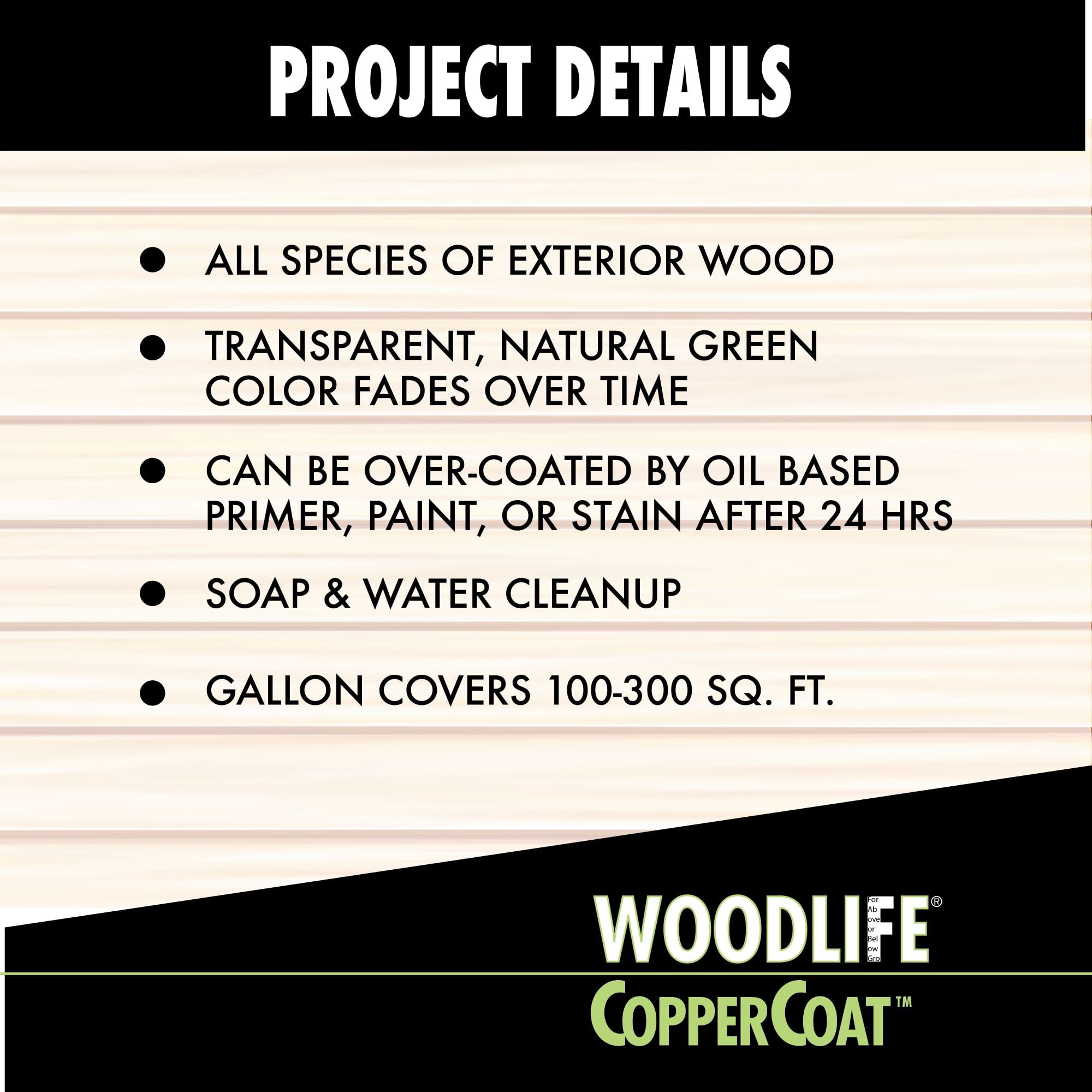 Above or Below Ground, Wolman Woodlife CopperCoat Green Exterior Wood Preservative- 5 Gallon