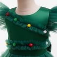 thumbnail image 4 of renvena Girls Christmas Tree DressPrincess  Bowknot Mesh Tulle Tutu Dress Xmas Holiday Party Green 130, 4 of 7