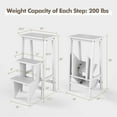 thumbnail image 3 of Costway 3 Tier Step Stool 3 in 1 Folding Ladder Bench Storage Shelf White, 3 of 9