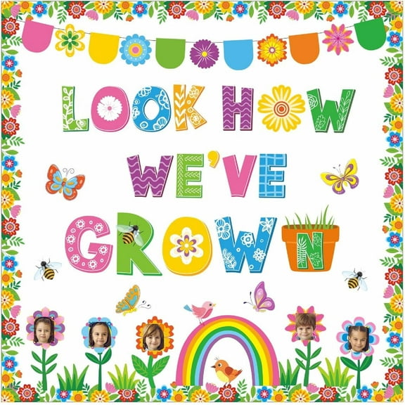 3D Sunflower Bulletin Board Decorations Set Bee Classroom Door Decor Honeycomb Butterfly Flower Cutouts Back to School Border Trims for Summer Home Office Library Wall Supplies(Grown)