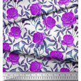thumbnail image 2 of Soimoi Toile de Popeline de Coton Feuilles & Fleurs Roses Imprimés par Yard 56 Pouces de Large, 2 of 3