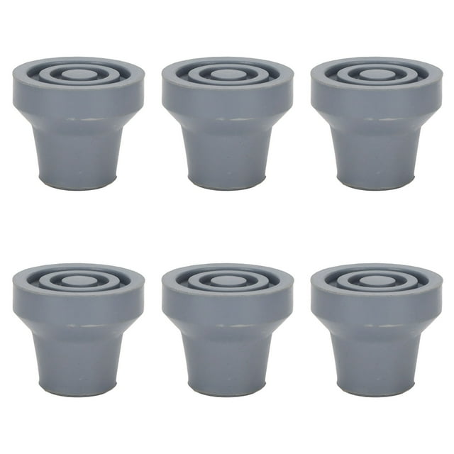 Punta de bastón de 6 piezas, repuesto de goma portátil profesional para muletas de 4 patas de 0,6 pulgadas