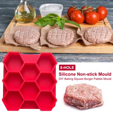 ANGELYCIA Burger Master 8-in-1 Burger Press & Freezer Container - Non-Stick Silicone