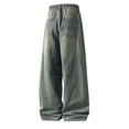 thumbnail image 5 of Ticikt Women Baggy Jeans Mid-Low Waist Boyfriend Streetwear Vintage Jeans Wide Leg Denim Pants,Color:Blue,Size:M, 5 of 5