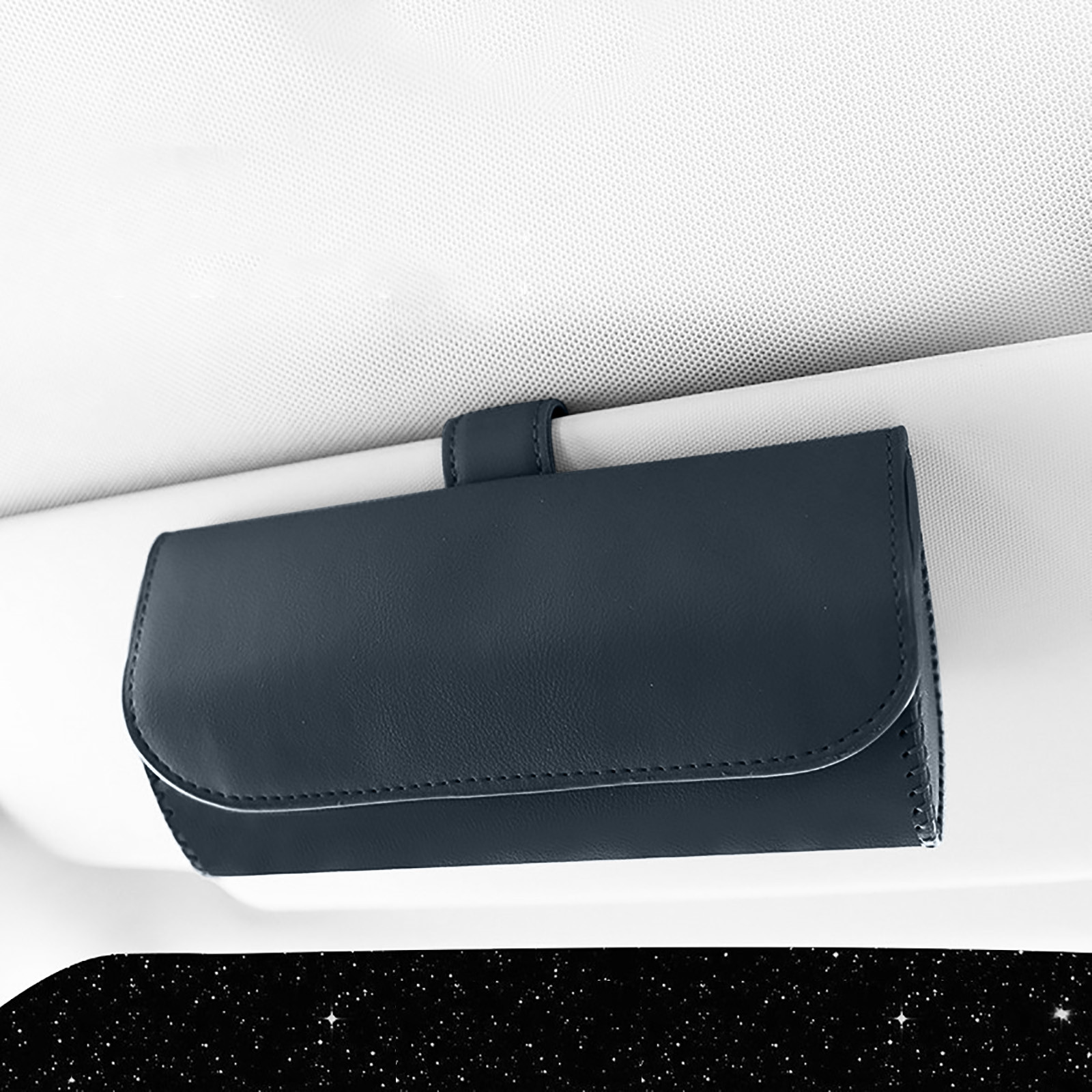 PhoneSoap Car Glasses Case Leather Multifunction Car Sun Visor Card