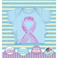 thumbnail image 2 of Shop4Ever Breast Cancer Pink Ribbon Word Montage Baby's Bodysuit Infant Cotton Romper 6 Months Light Blue, 2 of 5