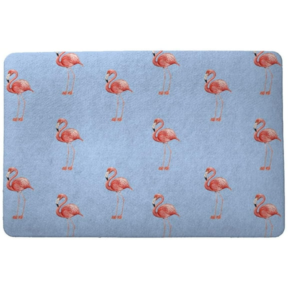Betsy Drake Interiors Tiled Santa Flamingo Door Mat 18x26