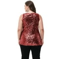 thumbnail image 3 of Womens Plus Size Sleeveless Sequin Tops Sparkle Shine Tank Top, 3 of 7
