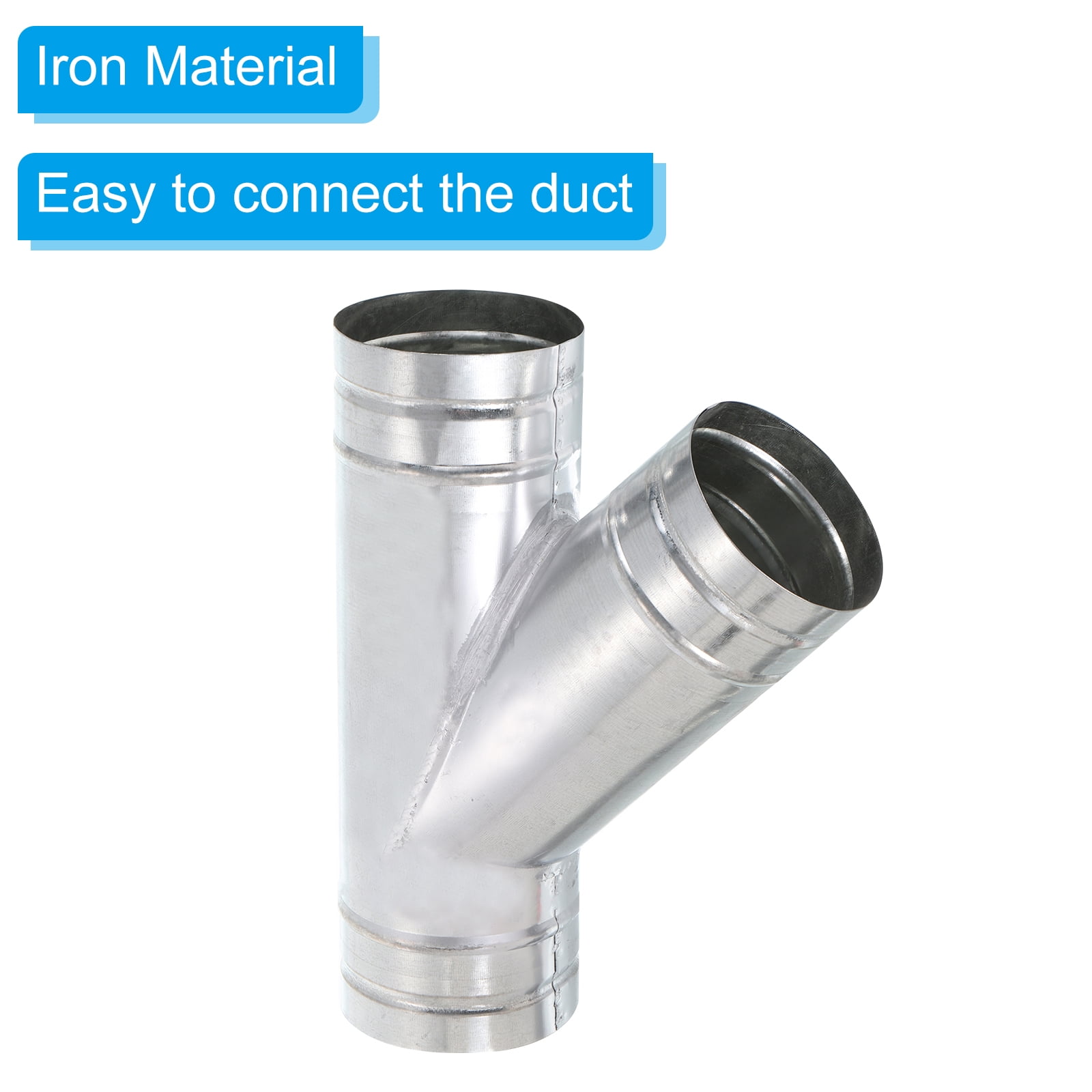 Uxcell Silver Iron Way Duct Splitter Y Connector Air Vent Duct