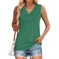 thumbnail image 3 of V Neck Tank Tops Womens Casual Sleeveless Flowy Vacation Summer Shirts, 3 of 8