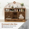thumbnail image 3 of VEANERWOOD 47" Large Wood Cat Litter Box Enclosure, Hidden Cat House Washroom Furniture with Scratch Pad and Storage Shelf, 3 of 8