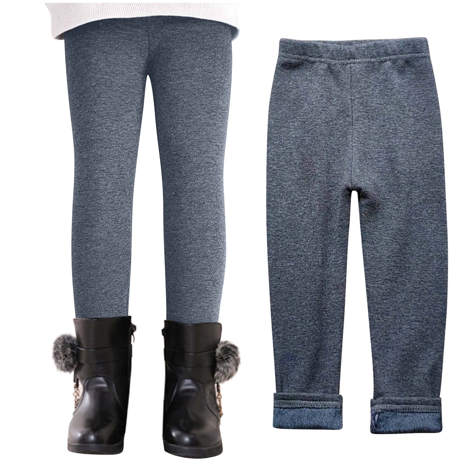 Legging Fille Doublé Polaire - Collant D'hiver Chaud, Extensible, Pour école Et Plein Air