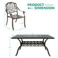 thumbnail image 6 of VIVIJASON 7-Piece Patio Furniture Dining Set, All-Weather Cast Aluminum Outdoor Conversation Set, Include 6 Chairs and a Rectangle Table with Umbrella Hole for Balcony Lawn Garden Backyard, 6 of 7