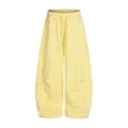 thumbnail image 3 of Grblisyd Girls Barrel Sweatpants Kids Casual Elastic High Waist Solid Color Pants Casual Wide Leg Trousers with Pockets, 3 of 5