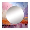 thumbnail image 2 of Designart "Horizon in Blush II" Abstract Landscape Pink Large Square Mirror - Square Bedroom Mirror Printed Wall Decor - Modern Square Printed Wall Mirror Art, 2 of 5