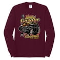 thumbnail image 2 of Wild Bobby, 1990 Vintage Garage Customs Hot Rod Classic Car Cars and Trucks Mens Long Sleeve Shirt, Maroon, Small, 2 of 3