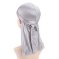 thumbnail image 2 of Glisme Winter Hat Women's Foldable Color Headband Hat Bundle With Long Stretchy Tail And Wide Straps Loss Caps Slouchy Hat Versatile Accessories Grey, 2 of 3