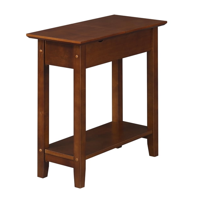 Mesa auxiliar con tapa abatible American Heritage con estación de carga y estante Convenience Concepts R6-375