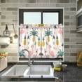 thumbnail image 4 of Yayeee Kitchen Curtains Tier Pair Light Filtering 27"x24" Rod Pocket Short Cafe Window Panel, Flamingo Pattern, 4 of 7