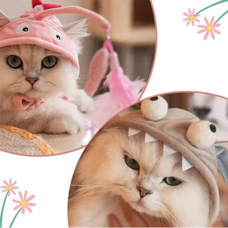 Angler Fish Cat Hat,Cat Costume Fish Hat Pet Cat Teaser Toy Hat