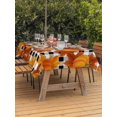 thumbnail image 2 of Outdoor Tablecloth with Umbrella Hole and Zipper, Orange Fall Rectangle Table Cloth 54x80 Inch Waterproof Tablecloth, Pumpkins Thanksgiving Maple Leaf Plaid Picnic Table Cover for Patio Camping, 2 of 7