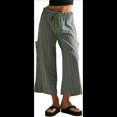 thumbnail image 1 of Pantalones Anchos de Verano para Mujer, Cómodos, Color Verde , Talla M, 1 of 5