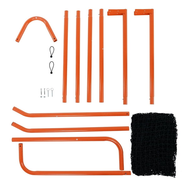 KFFKFF Lacrosse Goal, 6ft by 6ft Net, Collapsible Training Gear for Backyard, Durable Steel Frame, Swift Assembly, Ideal for Youth and Adult Practice, Orange