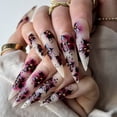 thumbnail image 3 of KUFptva Press on Nails Long Stilettos Almond Fake Nails Glossy Stick on Nails Full Covers False Nails Acrylic Glues on Nails, 3 of 7