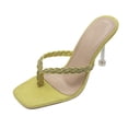 thumbnail image 2 of Chanclas cruzadas tejidas con diamantes de imitación, zapatillas de tacón alto para mujer Wmkox8yii  hj789, 2 of 9
