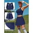 thumbnail image 4 of Alove Women Tennis Skirt 2 Piece Sports Sets Athletic Workout Dress with Shorts and Pockets Badminton Skirt Top and Skirt, 4 of 8