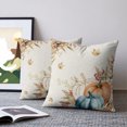 thumbnail image 2 of Pillow Covers 24x24 Set of 2, Orange Blue Pumpkin Fall Throw Pillow Covers Decorative Couch Cushion Cover, Thanksgiving Wheat Botanical Vintage Microfiber Soft Pillowcases for Bedroom Living Room, 2 of 9