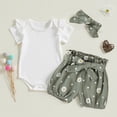 thumbnail image 5 of NIEWTR Newborn Baby Girl Summer Clothes 2Pcs Set Cute Outfits Sleeveless Floral Top Ribbed Shorts Boho Outfit Set(B-Black,12-18 Months), 5 of 6