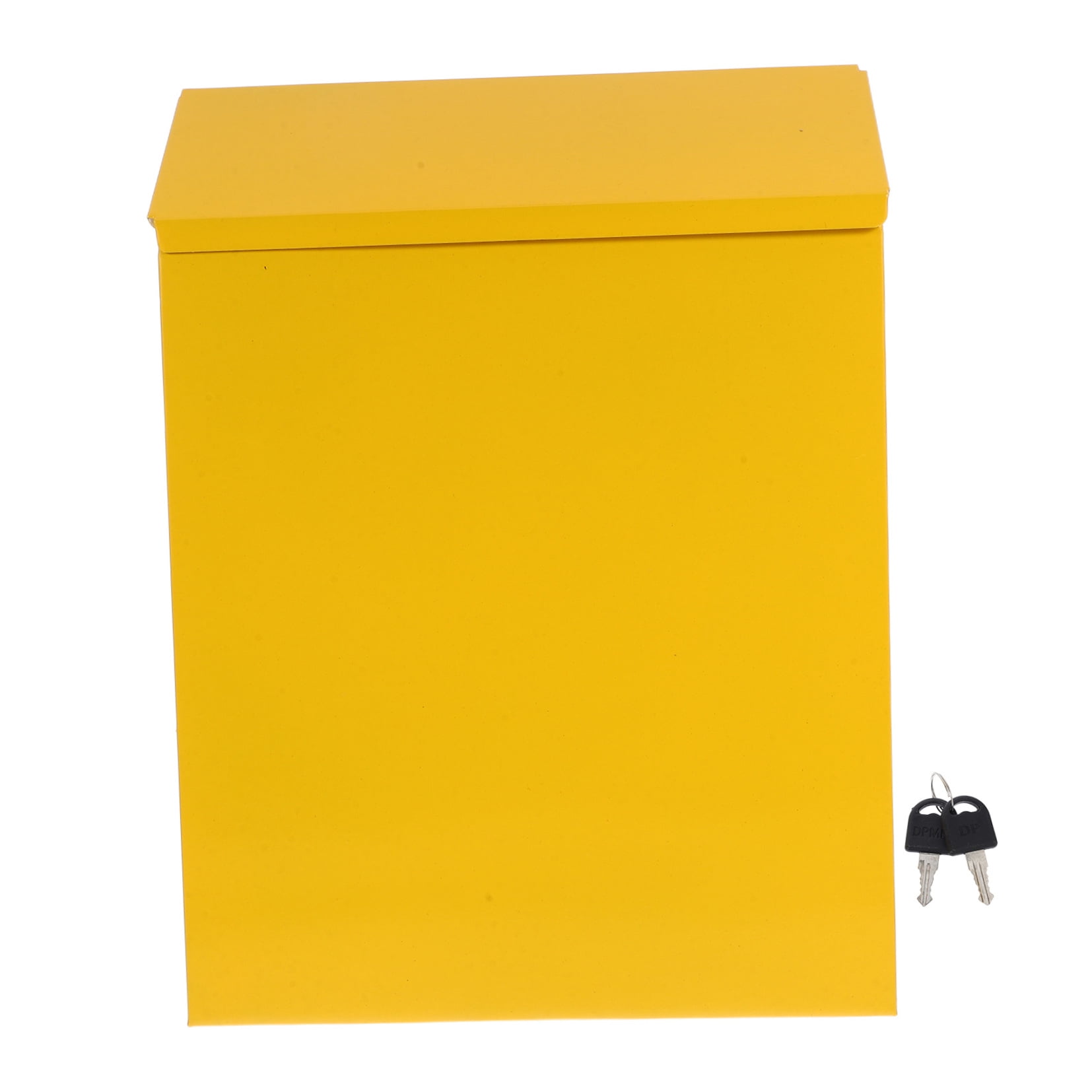 Pawsdot 1Pc Decorative Yellow Iron Mailbox with European Style for Home Display
