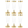 thumbnail image 2 of Paquete de 6 vasos de champán desechables Vajilla clásica elegante con borde dorado para suministros de de de Soledad Copas de champán, 2 of 10