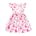thumbnail image 1 of EDFBUYKRS Robe à Manches Courtes Imprimée pour Filles Tout-Petits Robe de Fête Dansante Vêtements, 1 of 4