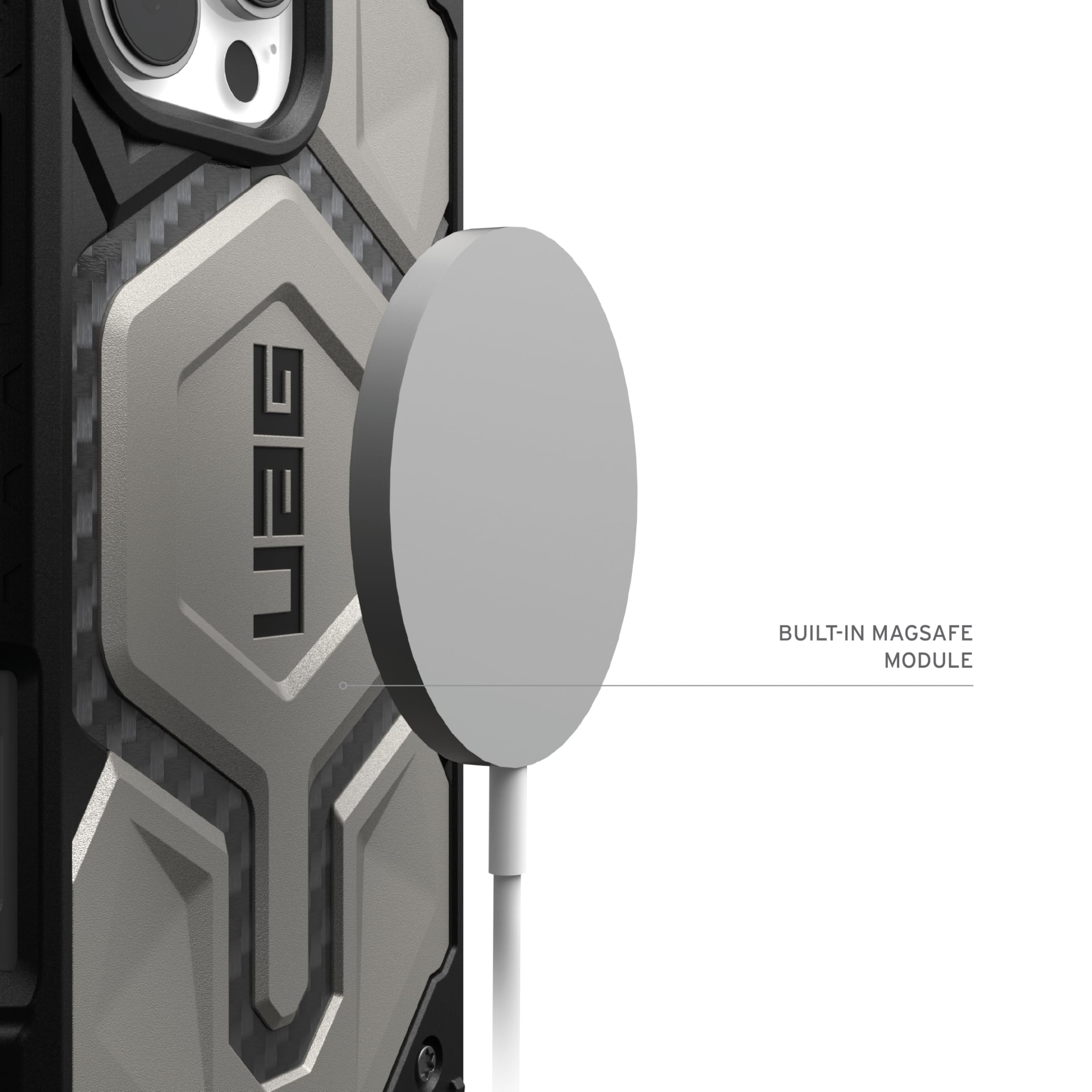 UAG iPhone 16 Pro Case 6.3" Monarch Pro - Compatible with MagSafe Charging Rugged Heavy Duty Shockproof Anti-Slip Military Grade Protective Cover, Titanium