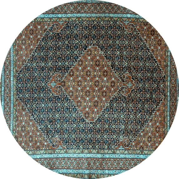 Ahgly Company Indoor Round Persian Light Blue Traditional Area Rugs, 6' Round
