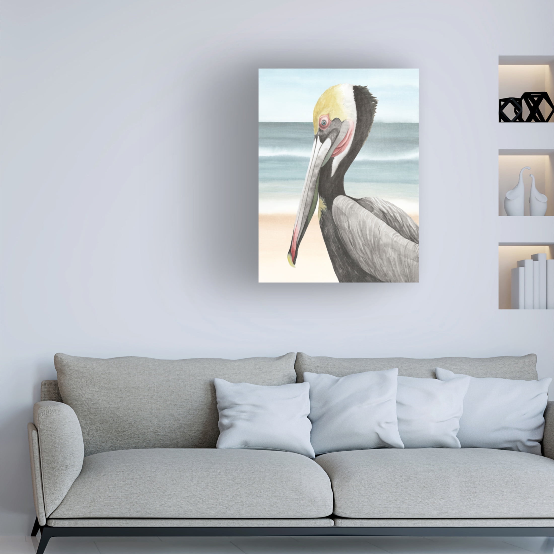 Trademark Fine Art Grace Popp Pelican Beach II Canvas Wall Art