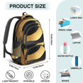 thumbnail image 5 of Black and Gold Marble Pattern Backpack for School, Cute School Bag with Adjustable Shoulder Straps and Padded Back, 16.9"x12.6"x5.9", 5 of 5