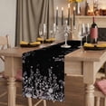thumbnail image 2 of Black Botanical 60 Inch Table Runner, Dragonfly Flower Leaf Retro Style Farmhouse Dresser Scarf Cotton & Linen Tablerunner for Dining/Kitchen Island/Holiday Party Décor 13" x 60", 2 of 9
